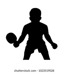 The vector of table tennis player in silhouette style isolated on white background. Symbol for your web site design, logo, app, UI. Vector illustration, EPS