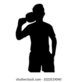 The vector of table tennis player in silhouette style isolated on white background. Symbol for your web site design, logo, app, UI. Vector illustration, EPS