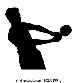 The vector of table tennis player in silhouette style isolated on white background. Symbol for your web site design, logo, app, UI. Vector illustration, EPS