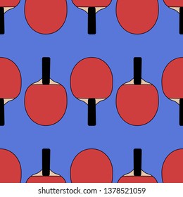 Vector table tennis rackets seamless pattern