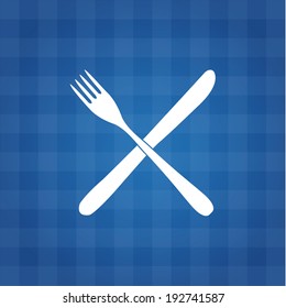Vector tablecloth background with white thematic emblem. 