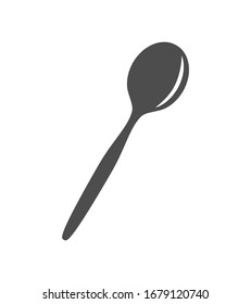 Vector tablespoon icon in gray on a white background.