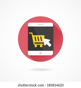 Vector Tablet Buy Online Icon Ecommerce Concept