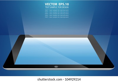 Vector Tablet computer input device. Uneven diffuse lighting version