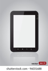 Vector Tablet Computer  with light indicators of power, battery and wi-fi connection