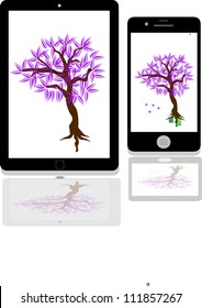 Vector tablet computer and mobile phone icons