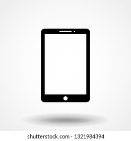 Vector Tablet icon. Flat vector illustration in black isolated on white background. EPS 10