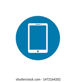 Vector Tablet icon. Flat vector illustration in black isolated on white background. EPS 10