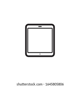 Vector Tablet icon. Flat vector illustration in black isolated on white background