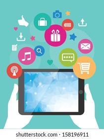 Vector tablet mobile app development concept