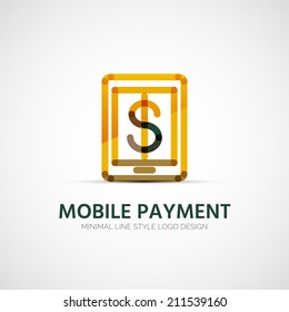 Logo des mobilen Zahlungsunternehmens, Logo des Unternehmens, Firmensymbol-Konzept, minimales Liniendesign