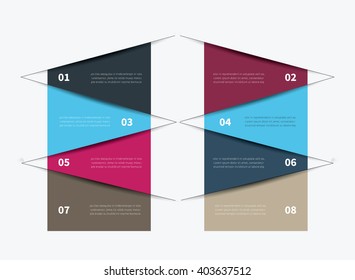 vector tabular summary in table design graphic / 8 options infographic table