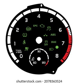 Vector tachometer design on a white background in EPS10