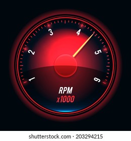 Vector tachometer. glossy style modern unusual illustration.