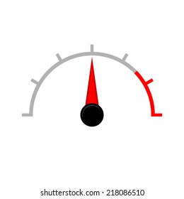  Vector tachometer illustration. Car instruments panel indicator