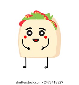 vector taco cute cartoon illustration