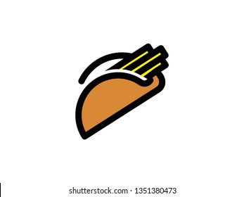 vector taco icon, color on white - Vector