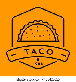 Vector Taco Icon with Linear Style