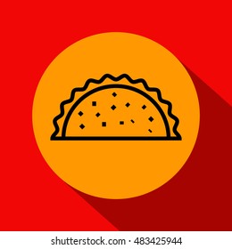 Vector Taco Icon with Linear Style