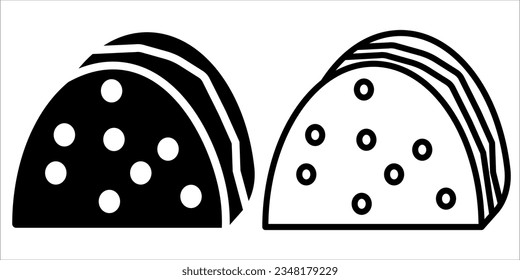 VECTOR TACO ICON IN STROKE AND FILL VERSION