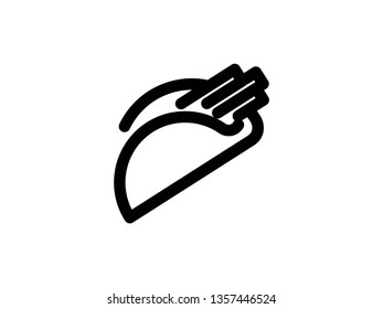 vector taco icons outline on white - Vector