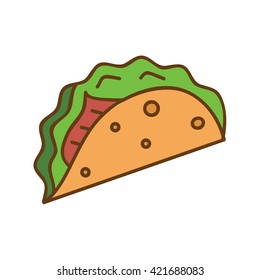 vector Taco on white background.