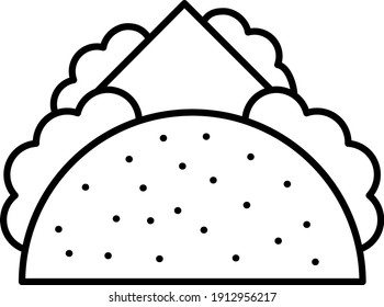 Vector Taco Outline Icon Design
