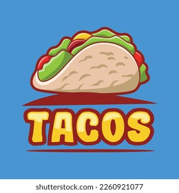 vector tacos cartoon logo illustration