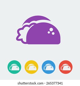 Vector tacos flat button. File format eps 10.