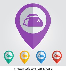 Vector tacos pin flat. File format eps 10.