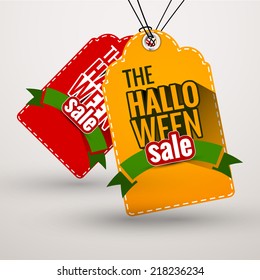 Vector tag design for Halloween festival.