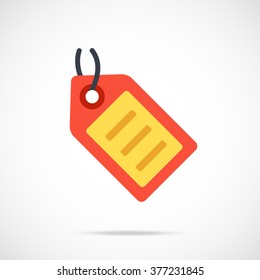 Vector tag icon. Flat tag icon. Flat design vector illustration concept for web banners, web and mobile apps, infographics. Label icon graphic. Vector icon isolated on gradient background