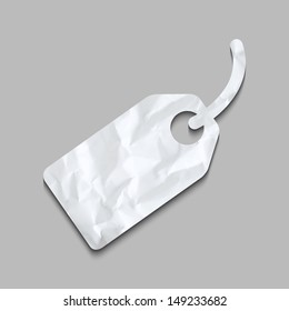 Vector tag icon made of paper