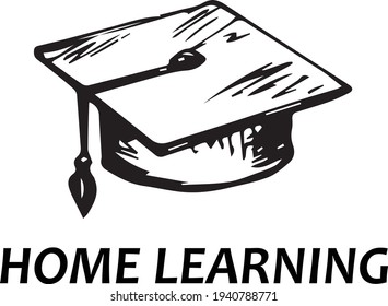 
vector tag icons depicting remote learning caused by the covid pandemic. promoting distance learning, home study