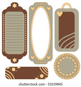 Vector tag or label collection with hearts