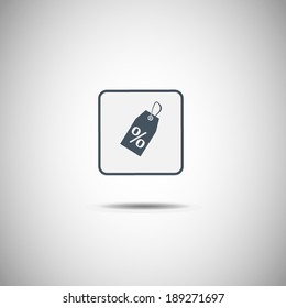 Vector tag or label with percent icon 