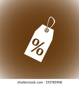 Vector tag or label with percent icon