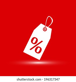 Vector tag or label with percent icon