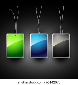 vector tag label set of three