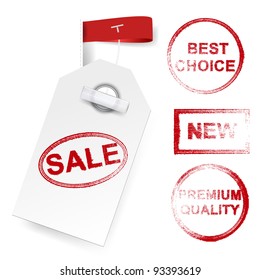 Etiqueta de etiqueta de vector con sello.