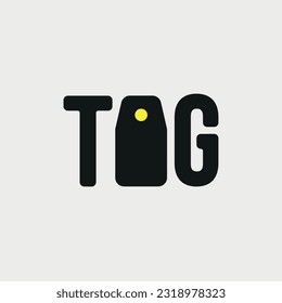 Vector tag minimal text logo design