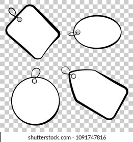 vector tag rectangle square oval circle sketch at transparent effect background