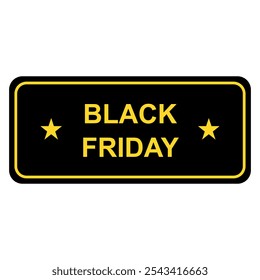 A vector tag for sale price with yellow lettering Black Friday on a white background