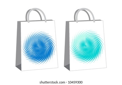 vector tags and bags with halftones