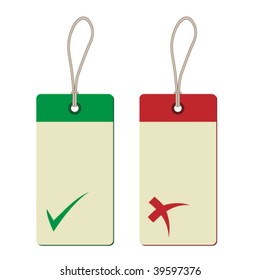 vector tags with check marks