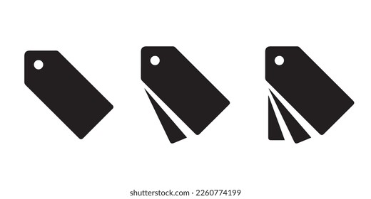 Juego de iconos de etiquetas de vectores,color negro 