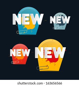 Vector Tags with New Title on Black Background