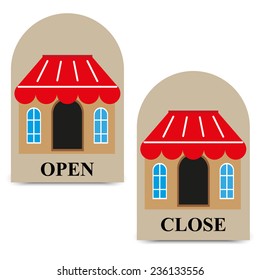 vector tags open and close shop