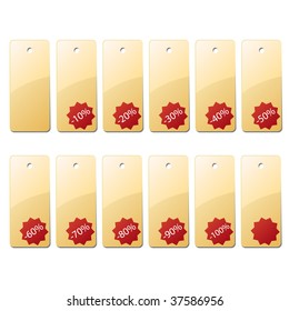 Vector tags with percents for sales