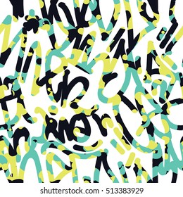 Vector tags seamless graffiti pattern